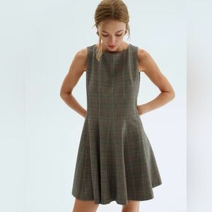 H&M Plaid Mini Dress w/ Flare Skirt S